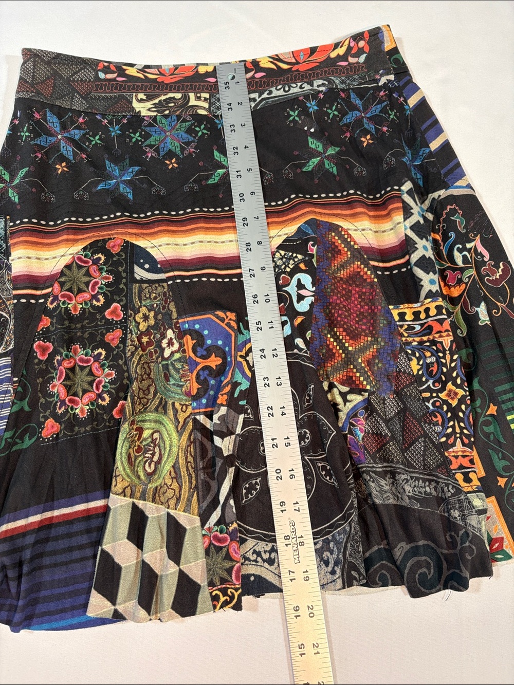 Desigual Skater Skirt size Medium Multicolor patchwork lined - Picture 10 of 15
